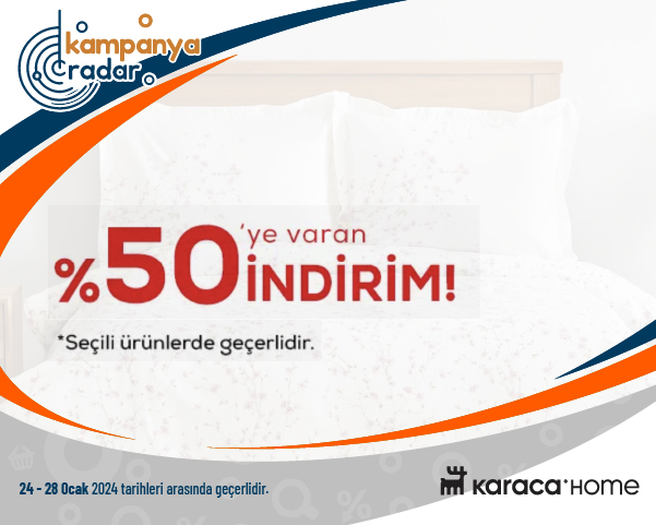 Karaca Home Seçili Ürünlerde %50'ye Varan İndirim Kampanyası!