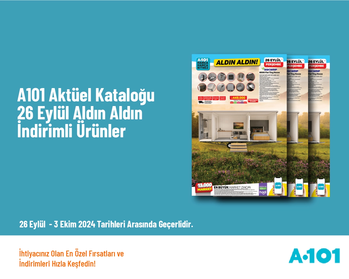 A101 Aktüel Kataloğu - 26 Eylül Aldın Aldın İndirimli Ürünler