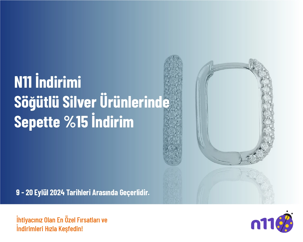 N11 İndirimi - Söğütlü Silver Ürünlerinde Sepette %15 İndirim