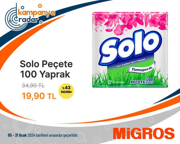 Migros Solo Peçete 100 Yaprak