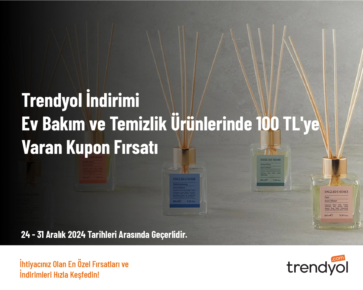 Trendyol İndirimi - Ev Bakım ve Temizlik Ürünlerinde 100 TL'ye Varan Kupon Fırsatı