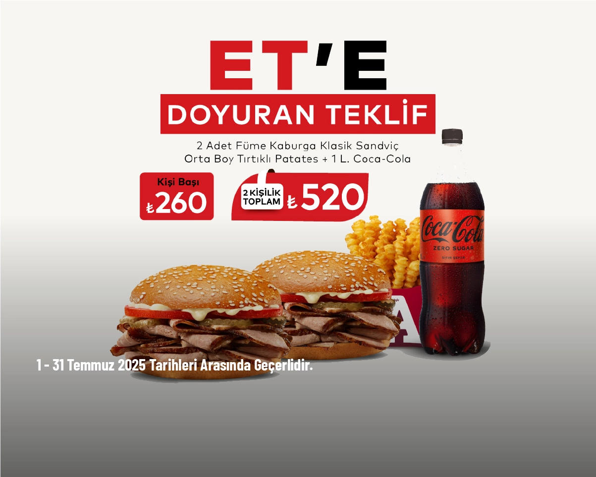 Arby's Kampanyası - Arby’s’den Et’e Doyuran Teklif 520 TL'den Başlayan Fiyatlarla Arby's Kampanyası - Arby’s’den Et’e Doyuran Teklif 520 TL'den Başlayan Fiyatlarla