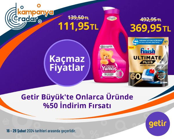 Getir Büyük'te Onlarca Üründe %50 İndirim Fırsatı