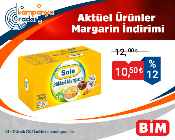 Bim Aktüel Ürünler Margarin İndirimi