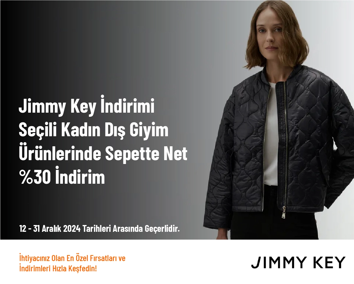 Jimmy Key İndirimi - Seçili Kadın Dış Giyim Ürünlerinde Sepette Net %30 İndirim