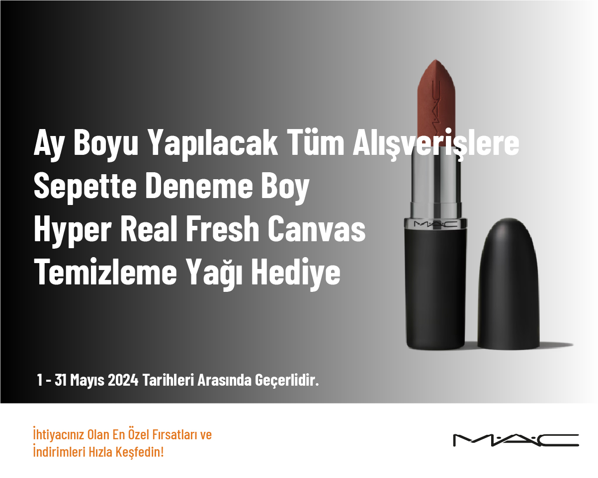 Ay Boyu Yapılacak Tüm Alışverişlere Sepette Deneme Boy Hyper Real Fresh Canvas Temizleme Yağı Hediye