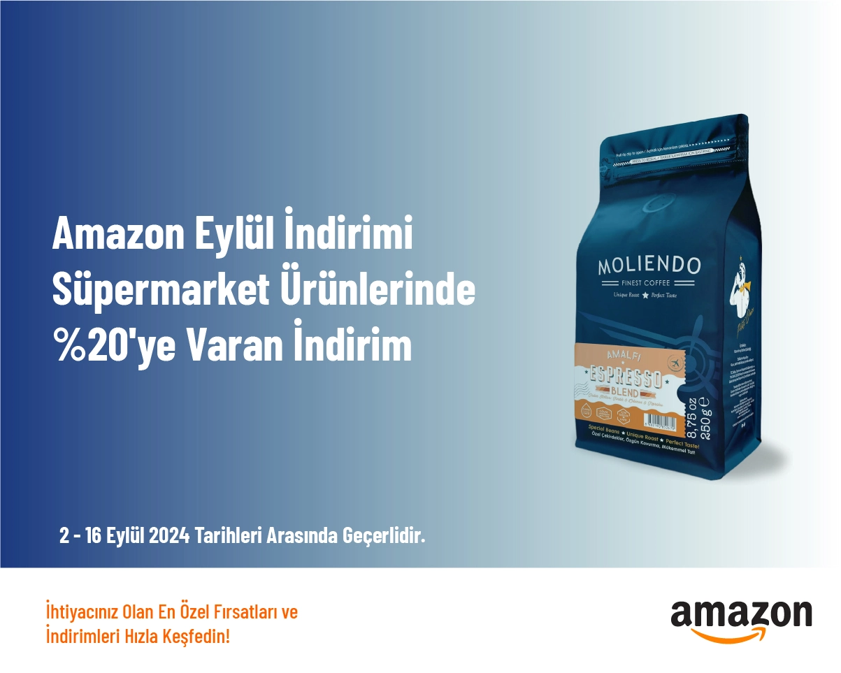 Amazon Eylül İndirimi - Süpermarket Ürünlerinde %20'ye Varan İndirim