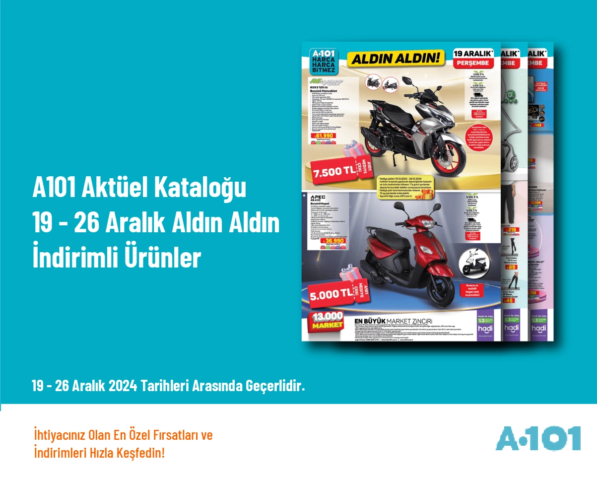 A101 Aktüel Kataloğu - 19 - 26 Aralık Aldın Aldın İndirimli Ürünler A101 Aktüel Kataloğu - 19 - 26 Aralık Aldın Aldın İndirimli Ürünler