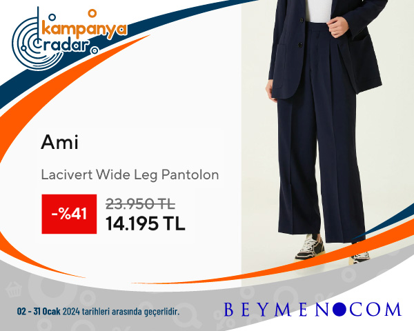 Beymen Ami Lacivert Wide Leg Pantolon İndirimi