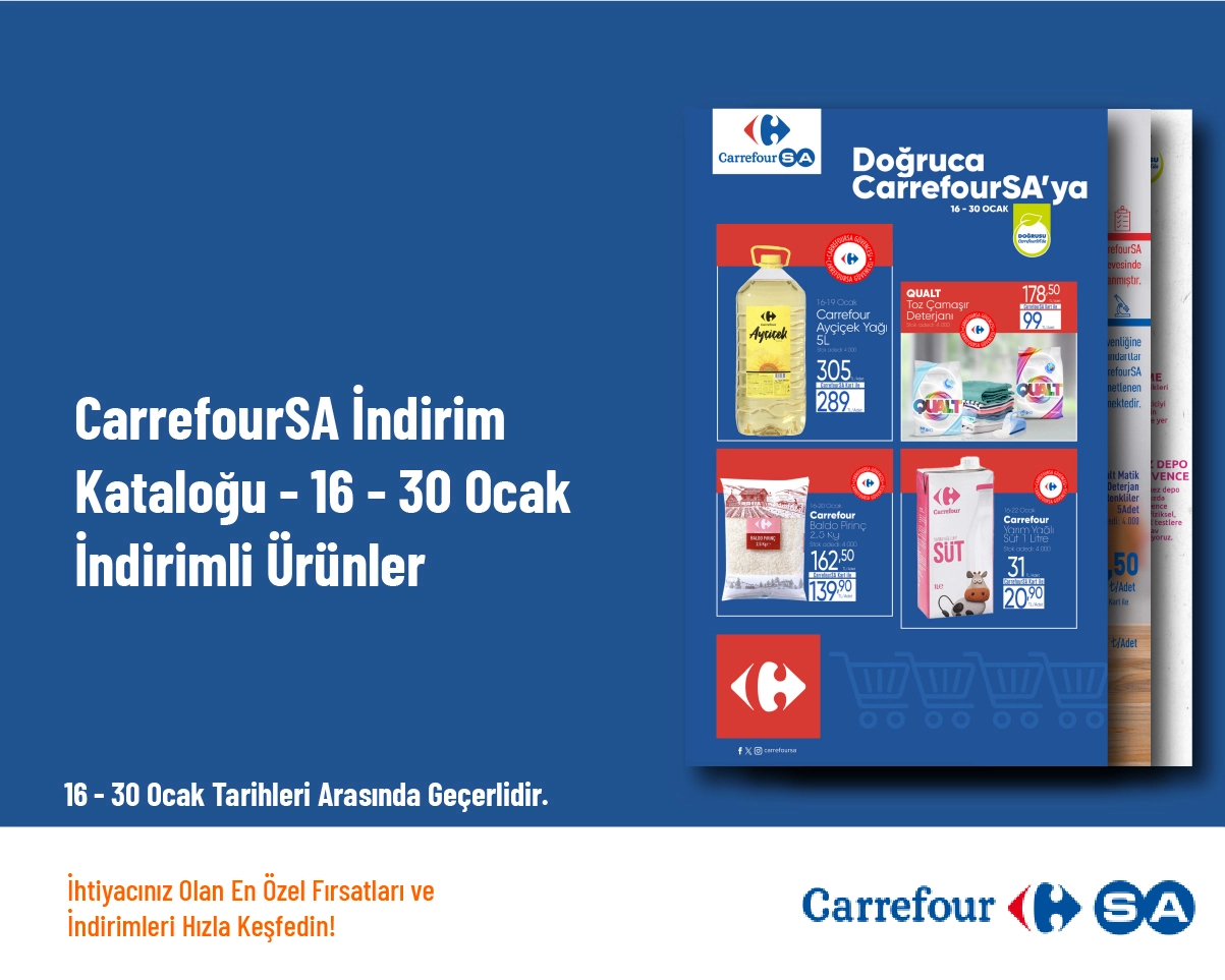 CarrefourSA İndirim Kataloğu - 16 - 30 Ocak İndirimli Ürünler CarrefourSA İndirim Kataloğu - 16 - 30 Ocak İndirimli Ürünler