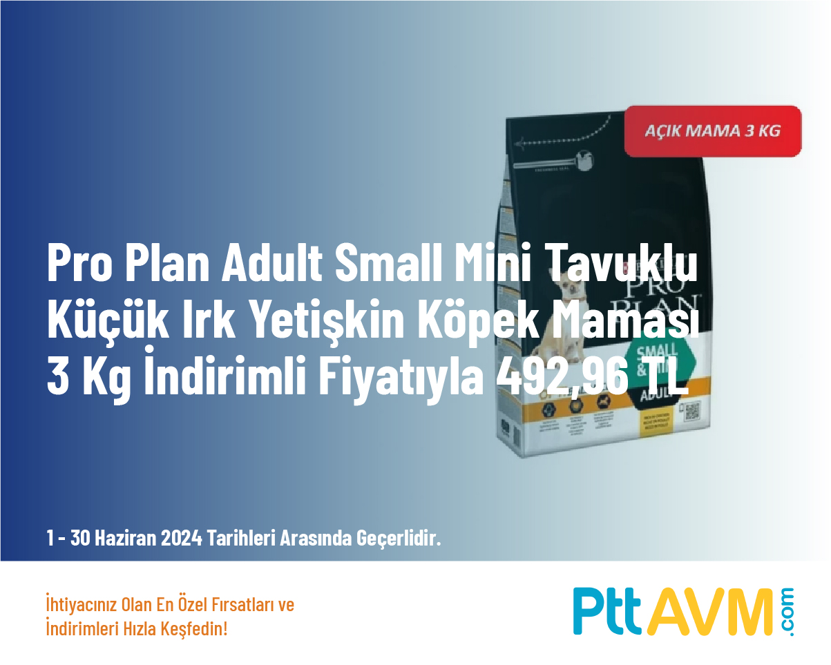 Pro Plan Adult Small Mini Tavuklu Küçük Irk Yetişkin Köpek Maması 3 Kg İndirimli Fiyatıyla 492,96 TL