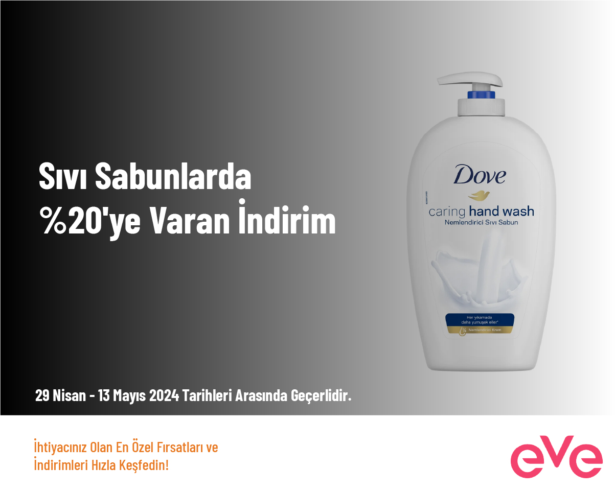 Sıvı Sabunlarda %20'ye Varan İndirim