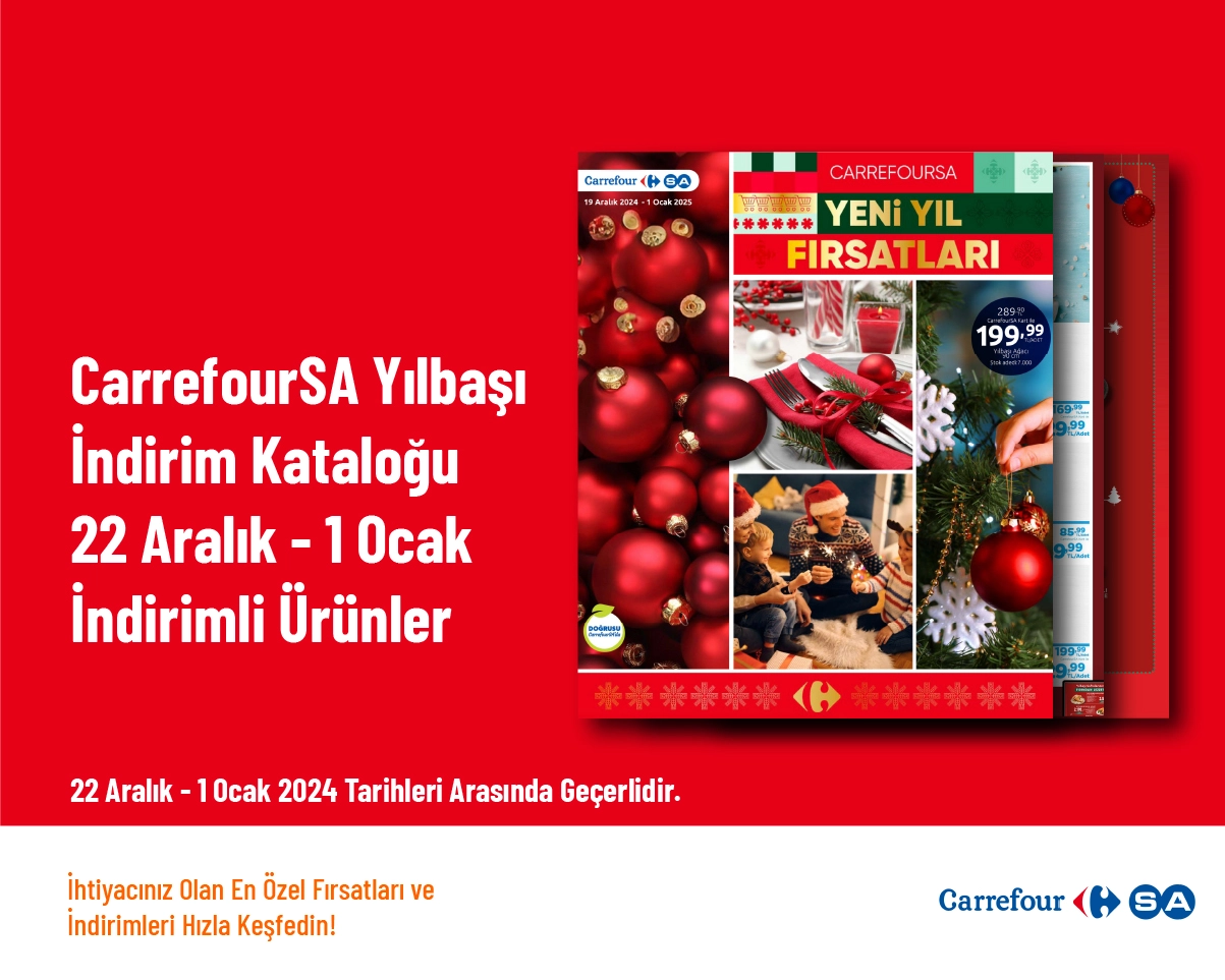 CarrefourSA Yılbaşı İndirim Kataloğu - 22 Aralık - 1 Ocak İndirimli Ürünler