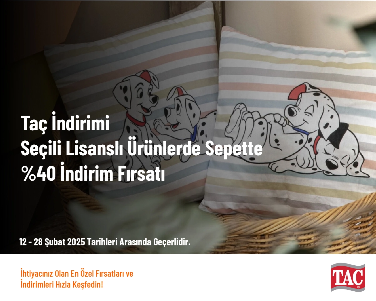 Taç İndirimi - Seçili Lisanslı Ürünlerde Sepette %40 İndirim Fırsatı