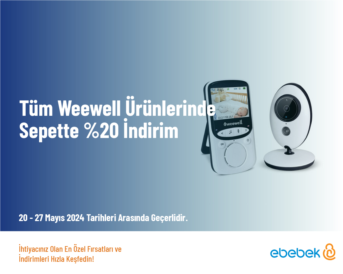 Tüm Weewell Ürünlerinde Sepette %20 İndirim