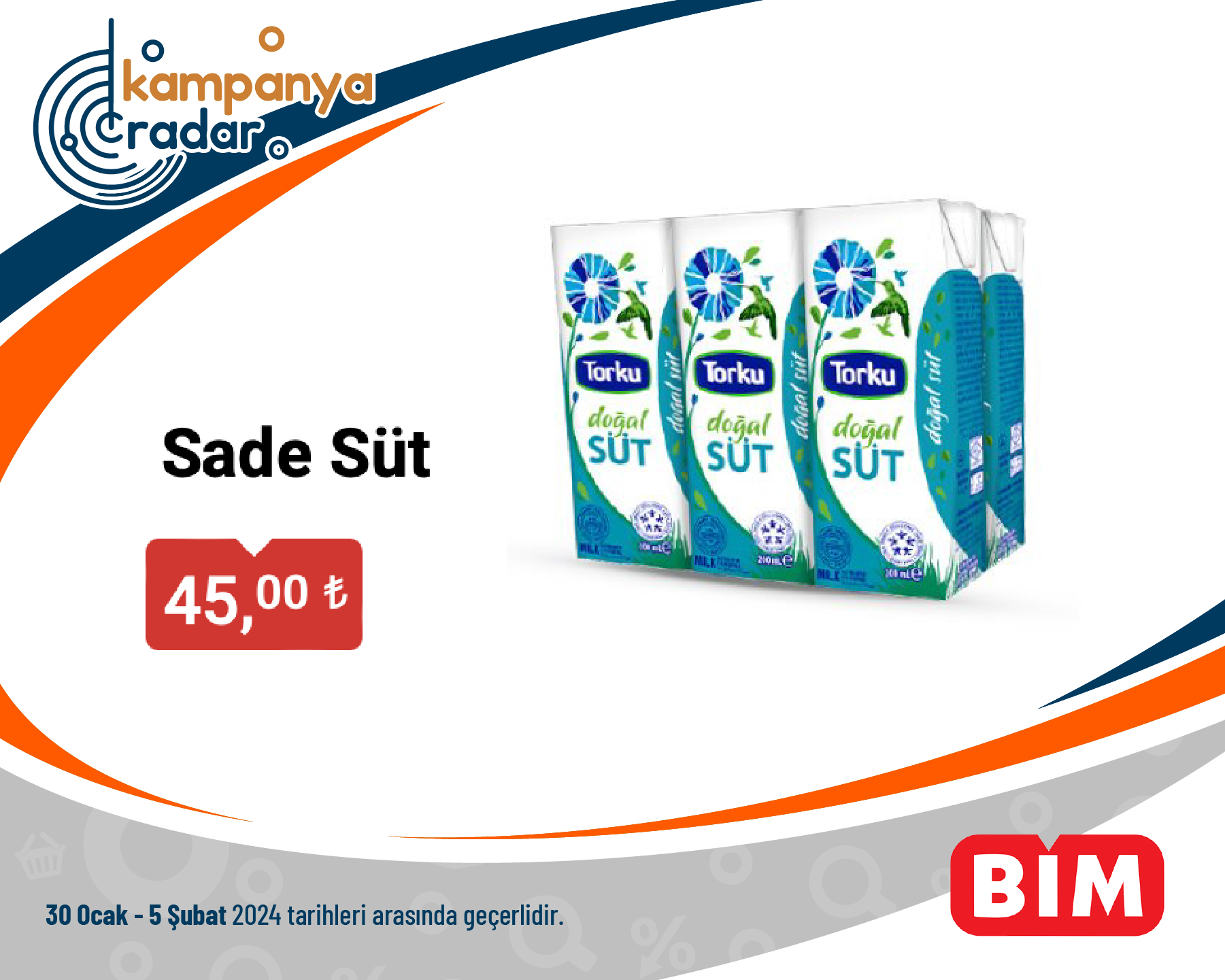 Bim Aktüel Sade Süt Bim Aktüel Sade Süt
