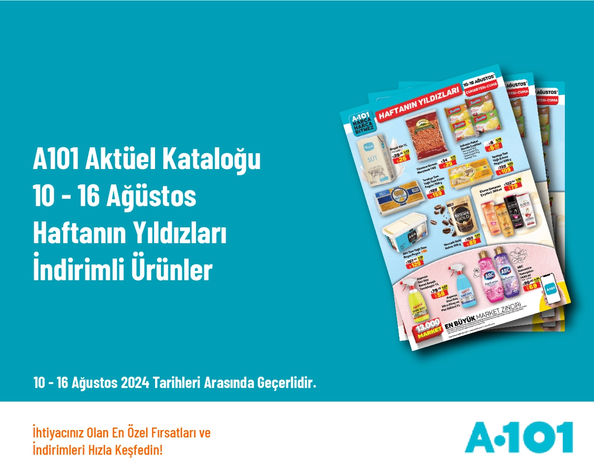 A101 Aktüel Kataloğu - 10 - 16 Ağustos Haftanın Yıldızları İndirimli Ürünler