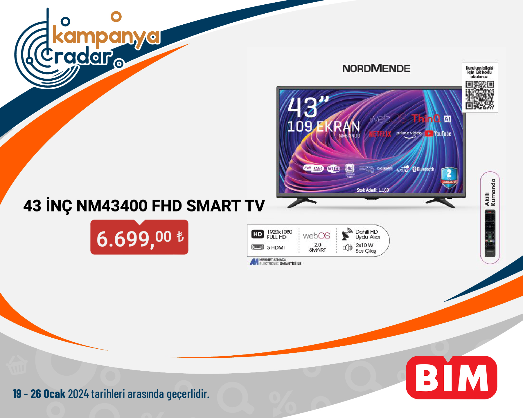 Bim Aktüel 43 İNÇ NM43400 FHD SMART TV