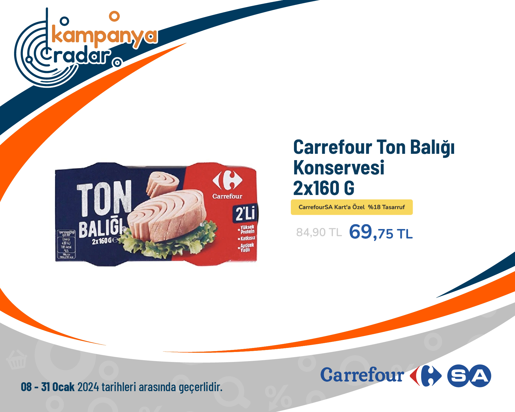 Carrefour Ton Balığı Konservesi 2x160 G