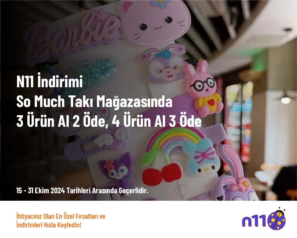 N11 İndirimi - So Much Takı Mağazasında 3 Ürün Al 2 Öde, 4 Ürün Al 3 Öde