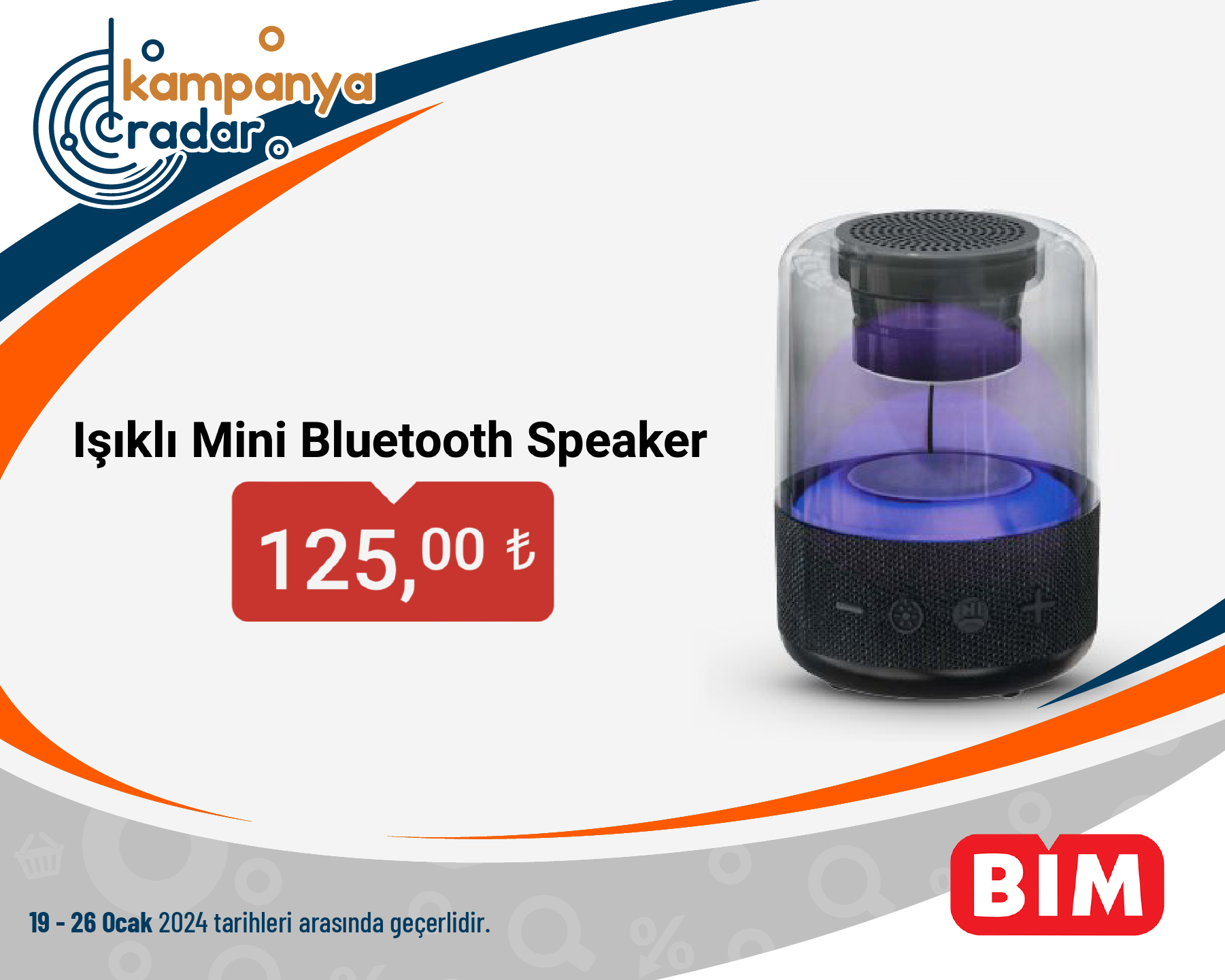 Bim Aktüel Işıklı Mini Bluetooth Speaker Bim Aktüel Işıklı Mini Bluetooth Speaker