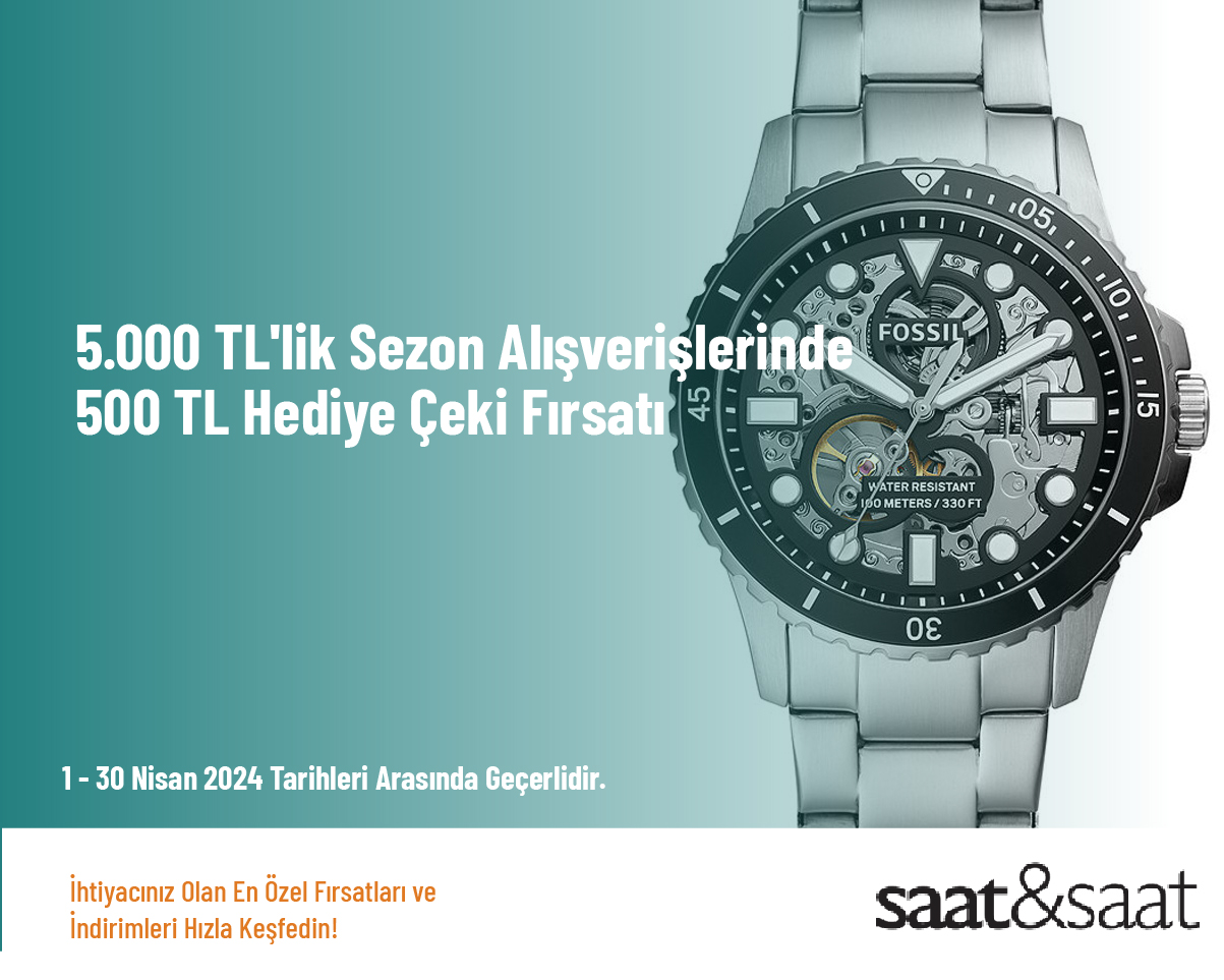 5.000 TL'lik Sezon Alışverişlerinde 500 TL Hediye Çeki Fırsatı