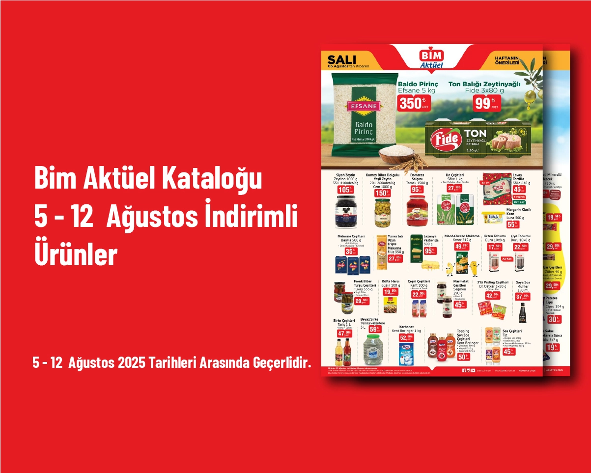 Bim Aktüel Kataloğu - 5 - 12 Ağustos İndirimli Ürünler Bim Aktüel Kataloğu - 5 - 12 Ağustos İndirimli Ürünler