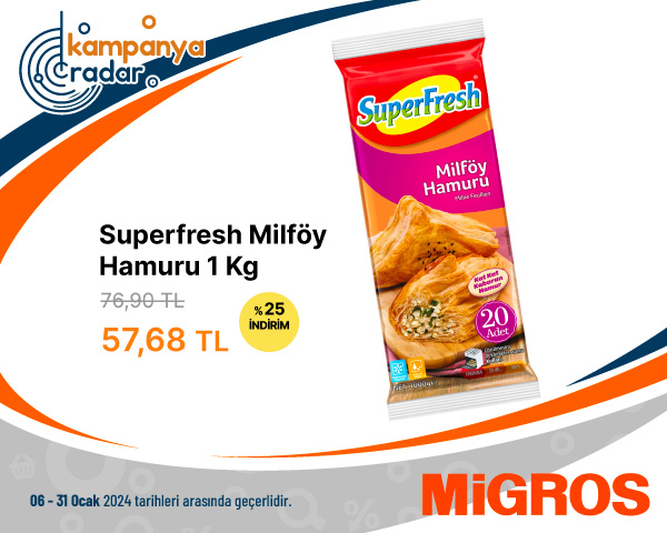 Migros Superfresh Milföy Hamuru 1 Kg