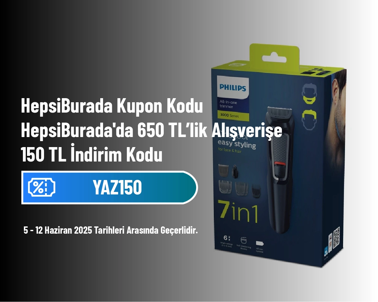 HepsiBurada Kupon Kodu - HepsiBurada'da 650 TL’lik Alışverişe 150 TL İndirim Kodu