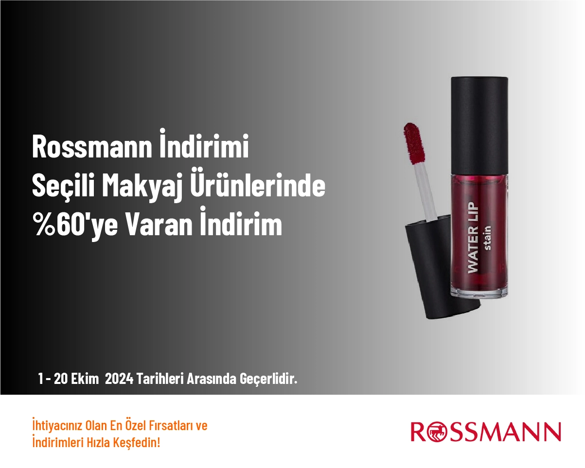 Rossmann İndirimi - Seçili Makyaj Ürünlerinde %60'ye Varan İndirim