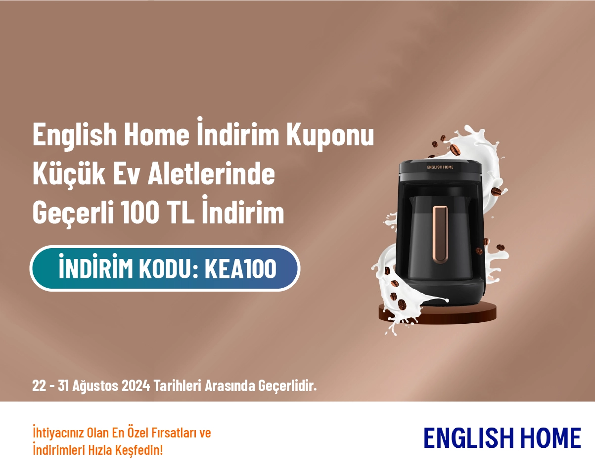 English Home İndirim Kuponu - Küçük Ev Aletlerinde Geçerli 100 TL İndirim