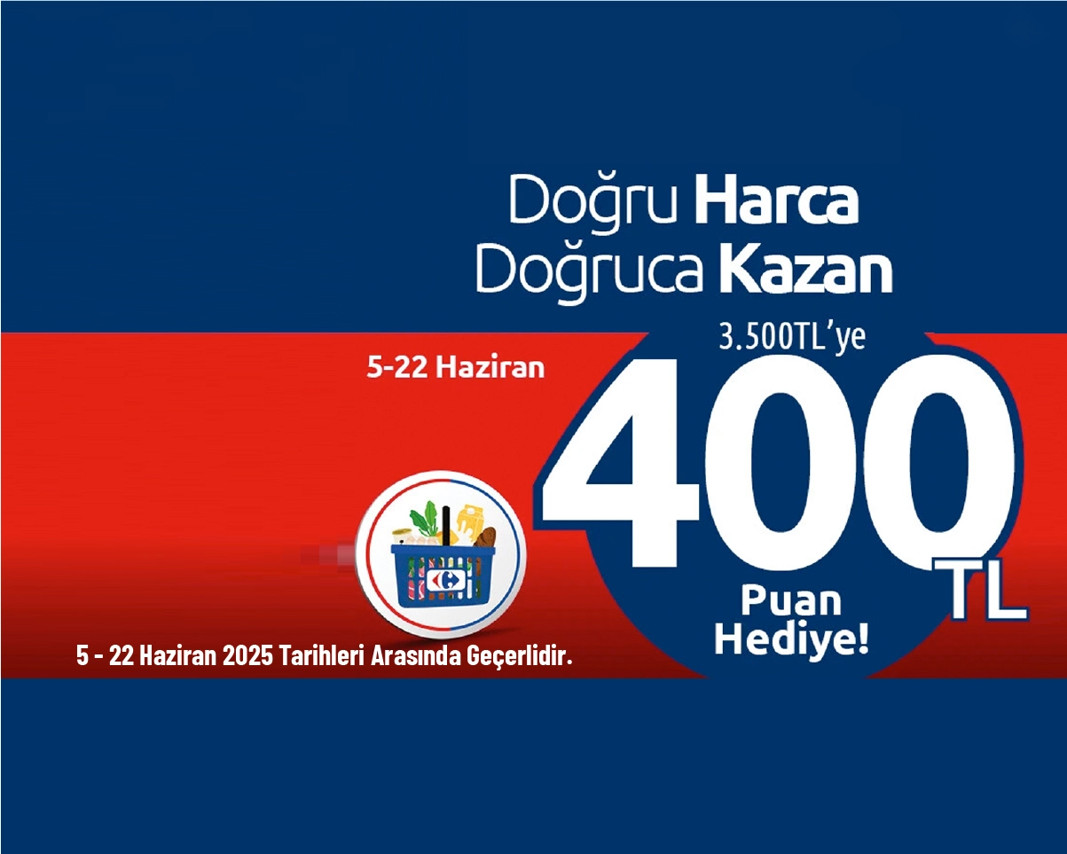 CarrefourSA Kampanyası - CarrefourSA'da 3.500 TL'ye 400 TL Puan Hediye CarrefourSA Kampanyası - CarrefourSA'da 3.500 TL'ye 400 TL Puan Hediye